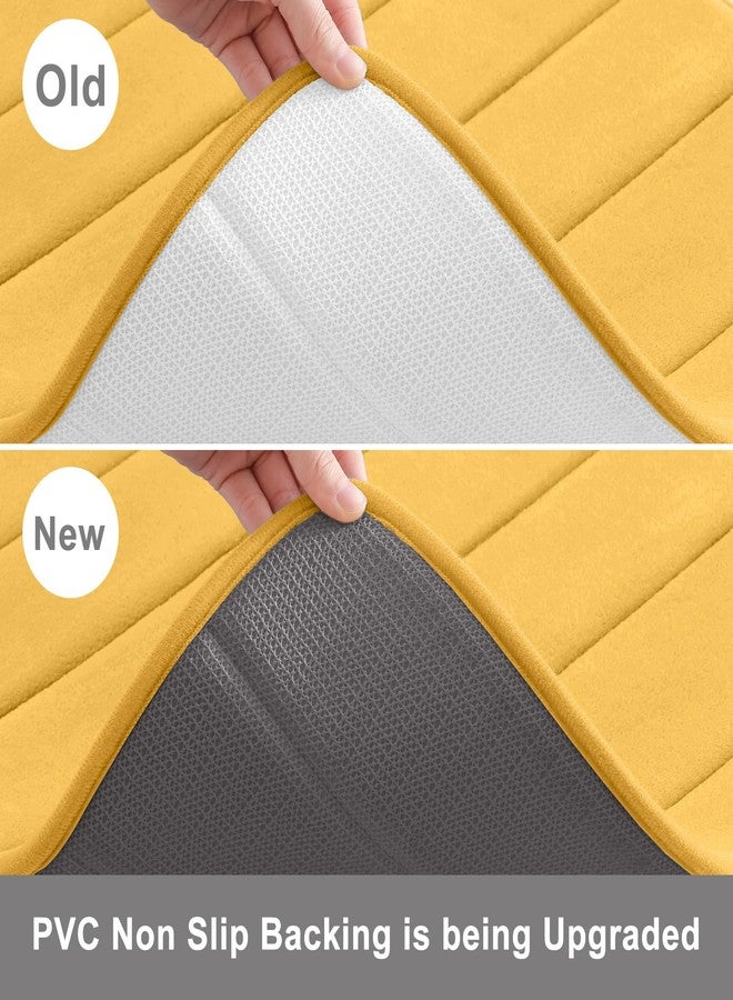 Buganda Memory Foam U-Shaped Contour Toilet Rugs, Non Slip Absorbent, Thick Soft Washable Bathroom Mat, Floor Carpet Bath Rugs Mat for Toilet Base (24" x 20", Yellow) - Image 4